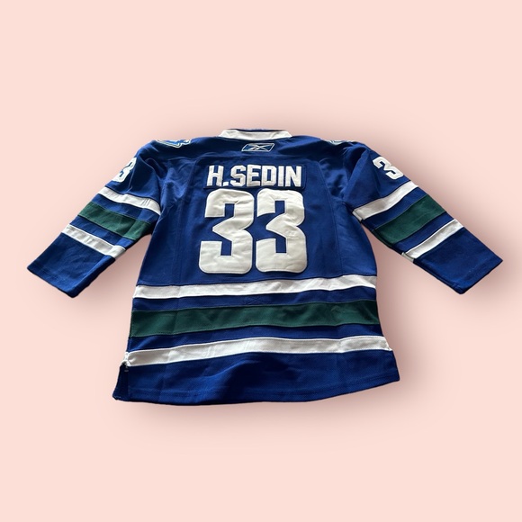 Youth NHL Vancouver Canuck Reebok Youth Hockey Jersey Henrik Sedin #33 Captain - Picture 7 of 9